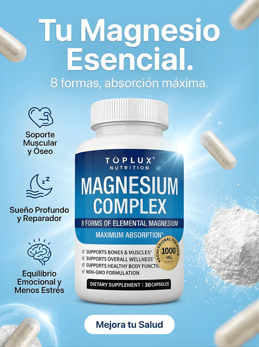 Magnesium Complex – Fórmula de Absorción Máxima para Huesos, Músculos y Sueño Reparador