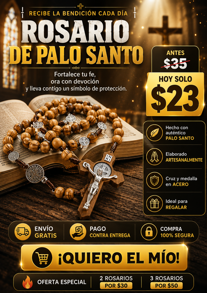Rosario Bendecido de Palo Santo 📿🙏