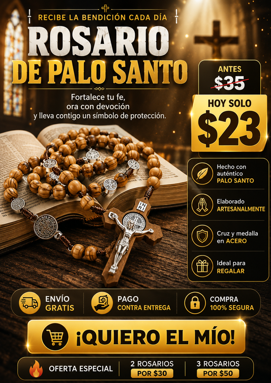 Rosario Bendecido de Palo Santo 📿🙏