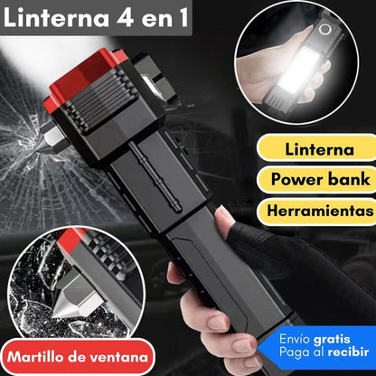 🔦 Linterna Táctica Profesional 4 en 1 Recargable
