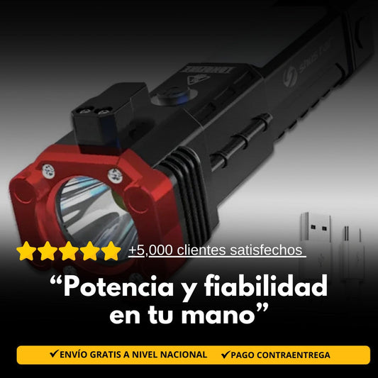 🔦 Linterna Táctica Profesional 4 en 1 Recargable